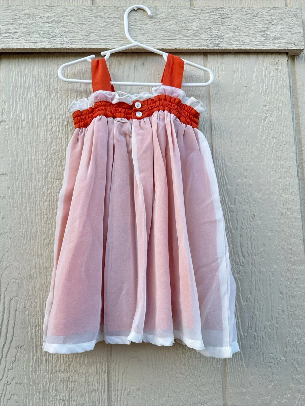Well Dressed Wolf Girls' Pink Ruffle Sundress Tropical Maddie Ribbon Detail Bout